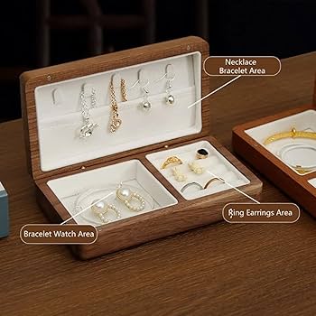 ☆ジュエリー収納 ボックス 木製 アクセサリー 胡桃の木 Amazon｜NOELAMOUR ジュエリーボックス アクセサリーケース 木製